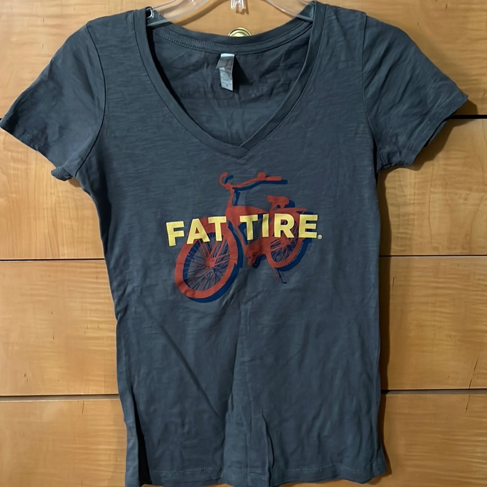 Fat Tire Beer T-shirt Size Small Gray